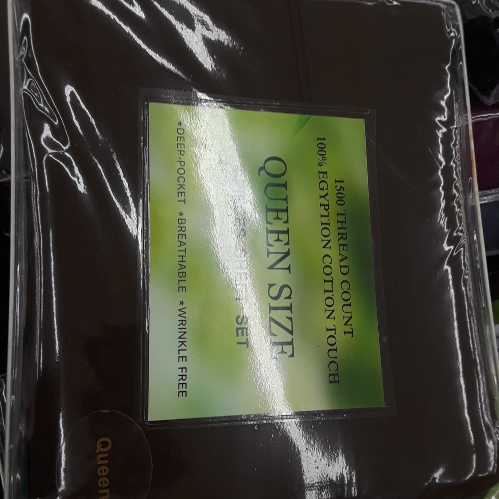 4pcs queen size sheet set dark chocolate